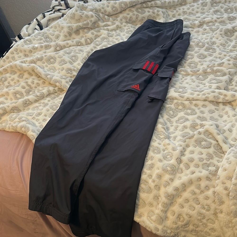 Adidas breathable sport pants. Blue w/ red details